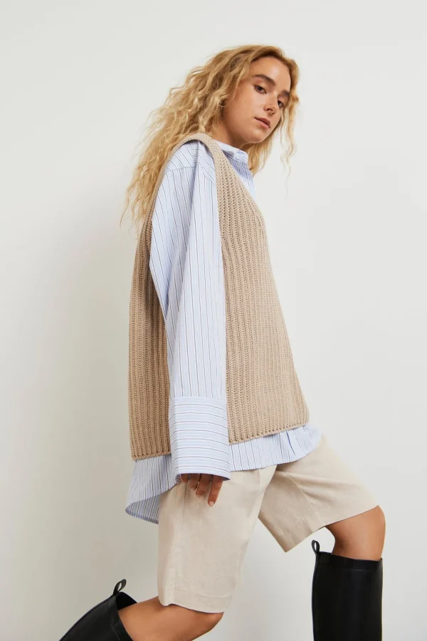Gina Tricot Harper Knitted Vest Plaza Taupe dernière tendance 1