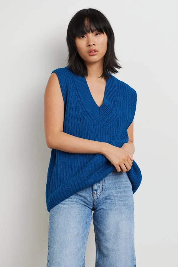 achetez pas cher Gina Tricot Harper Knitted Vest Baleine Blue 3