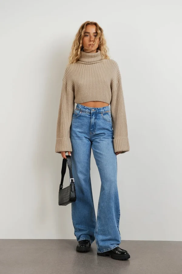 achat pas cher Gina Tricot River Knitted Sweater Plaza Taupe 3