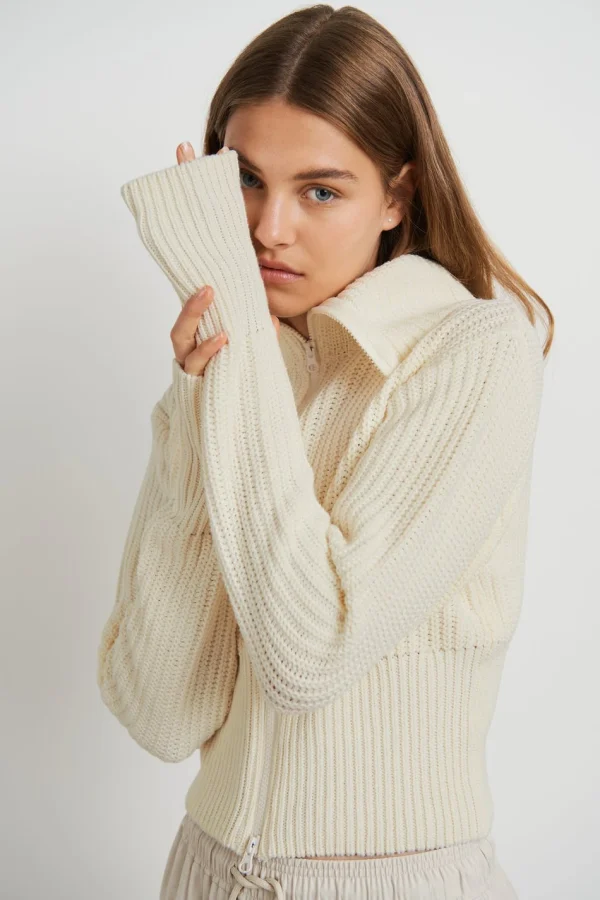Nouveau Gina Tricot Peyton Knitted Cardigan Warm White 1