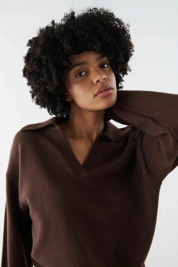 Promotio de vente Gina Tricot Freya Knitted Sweater Chicory Coffe 3