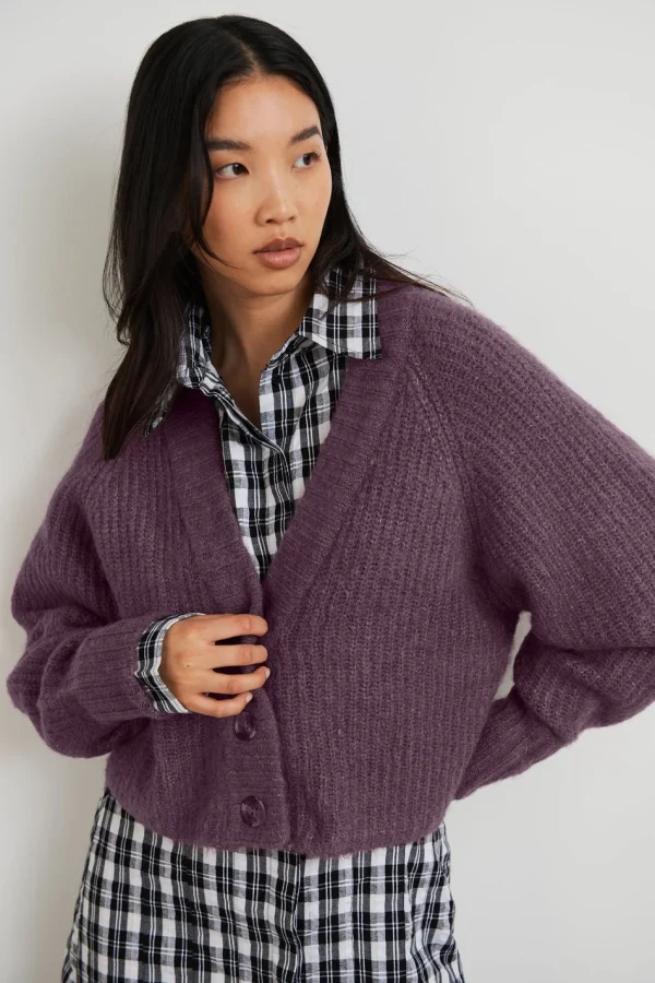meilleur cadeau Gina Tricot Kayla Knitted Cardigan Grapeade 1