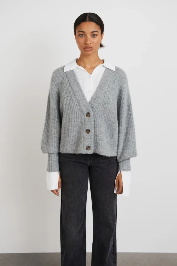 boutique paris Gina Tricot Kayla Knitted Cardigan Lt Grey Melange 1