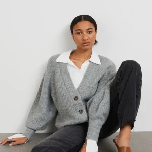 boutique paris Gina Tricot Kayla Knitted Cardigan Lt Grey Melange 6