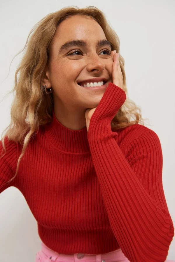 haute qualité Gina Tricot Isabella Knitted Top Molten Lava 3