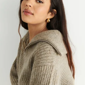 soldes pas cher Gina Tricot Leslie Knitted Sweater Beige Mel 6