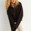 Dernières Nouveautés Gina Tricot Leslie Knitted Sweater Black Coffee 8