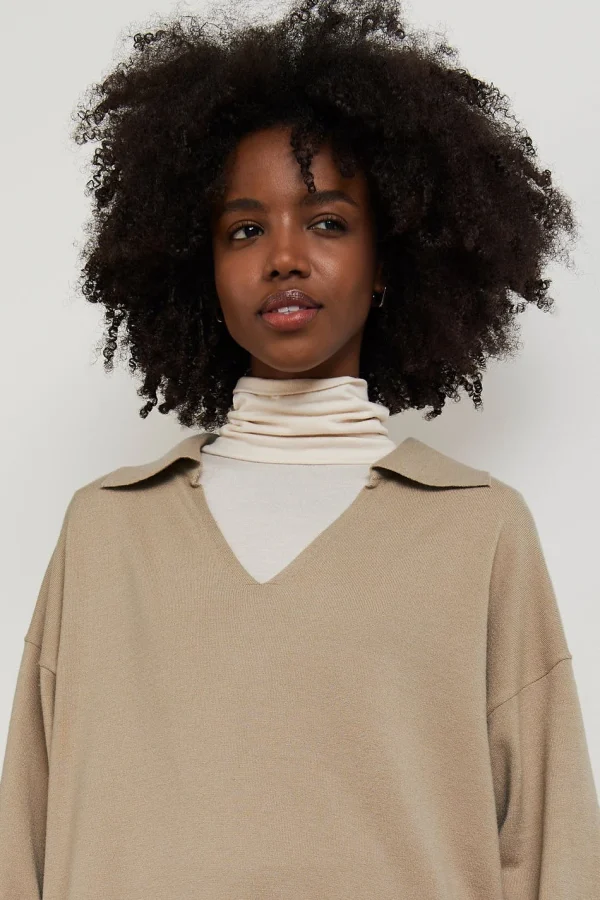 Prix très abordable Gina Tricot Alma Knitted Sweater Oxford Tan 3