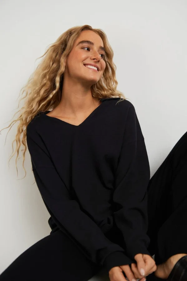 Livraison gratuite Gina Tricot Alma Knitted Sweater Black 1