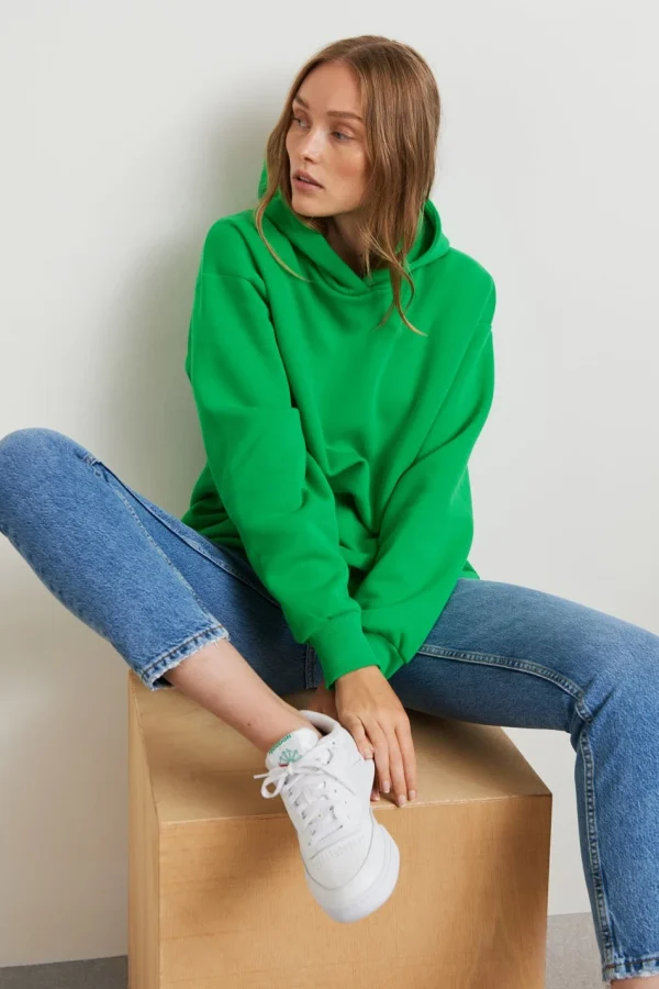 Gina Tricot Pella Hoodie Kelly Green Boutique 1