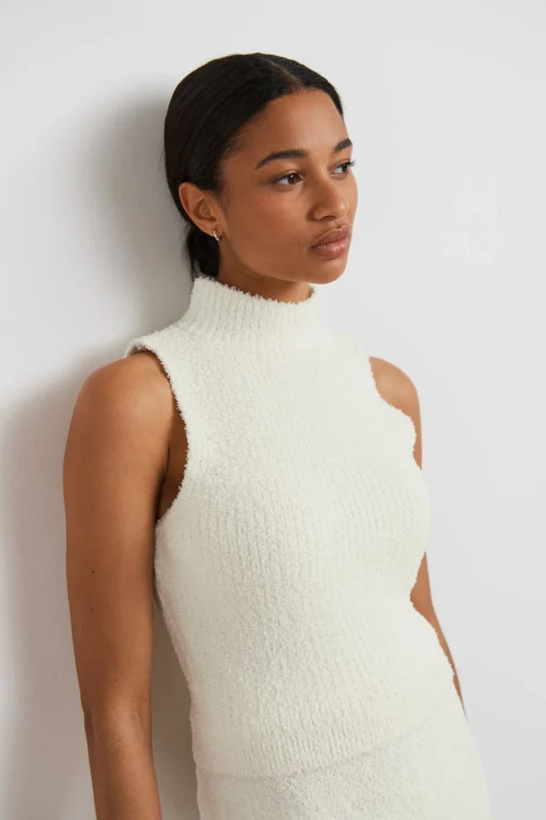 Retour Facile et Gratuit Gina Tricot Wilma Knitted Tank Warm White 3
