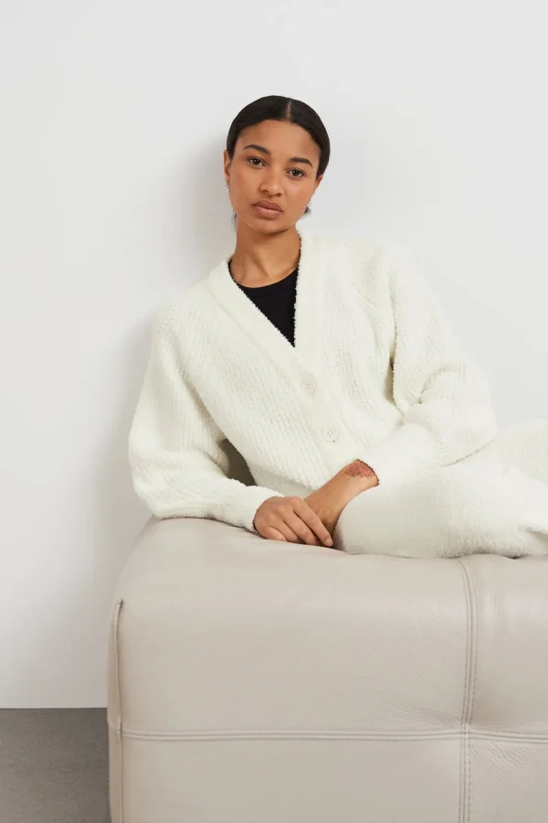 Gina Tricot Wilma Knitted Cardigan Warm White pas cher en vente 1