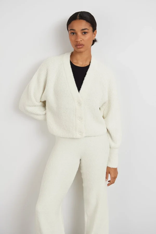 Gina Tricot Wilma Knitted Cardigan Warm White pas cher en vente 3