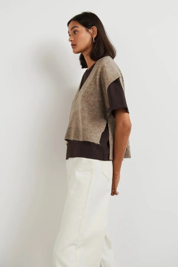 Gina Tricot Lucia Knitted Vest Beige Melange achetez pas cher 1