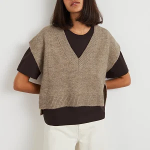 Gina Tricot Lucia Knitted Vest Beige Melange achetez pas cher 6