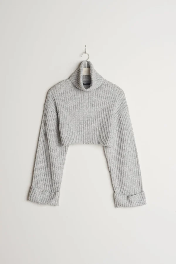 Satisfait ou Remboursé Gina Tricot River Petite Knitted Sweater Lt Grey Melange 1