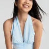magasins pour Gina Tricot Mia Halterneck Top Light Blue 10