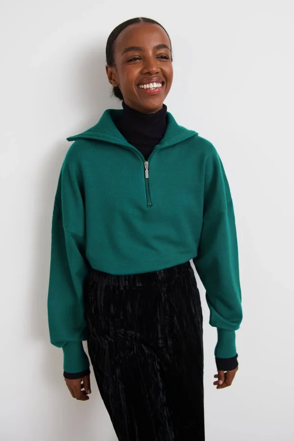 Prestation Et Rapide Gina Tricot Marit Knitted Sweater Teal Green 1