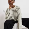 Gina Tricot Bev Knitted Sweater Black Stripe marque pas cher 10