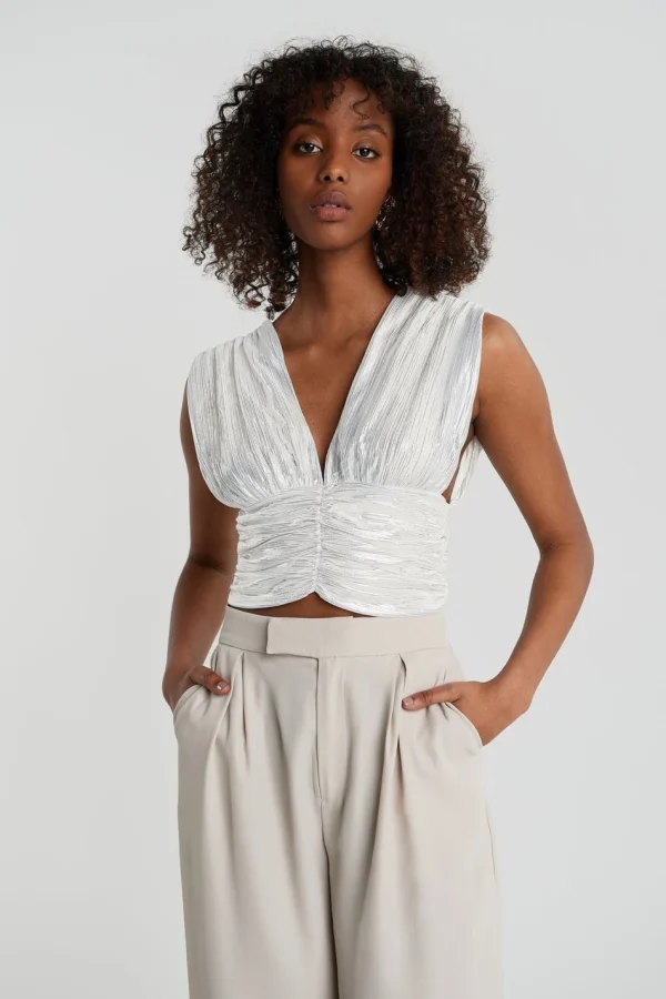boutique en france Gina Tricot Cris Top Silver 1