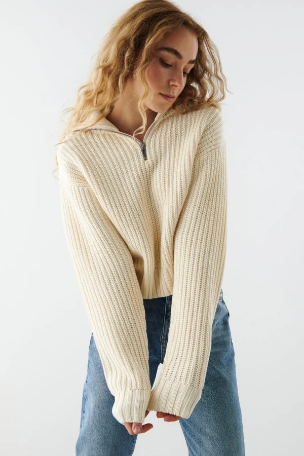 Gina Tricot Lizzie Knitted Sweater Ecru Retour Gratuit 3