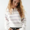 magasin Gina Tricot Lizzie Knitted Sweater White/lavendel 8
