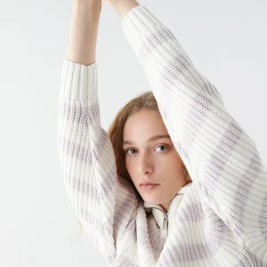 magasin Gina Tricot Lizzie Knitted Sweater White/lavendel 6