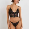 Pas Cher Magasin Soldes Gina Tricot Kate Lace Brief  Black/green 8