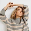 Gina Tricot Alba Knitted Sweater Cream/grey magasin paris 8
