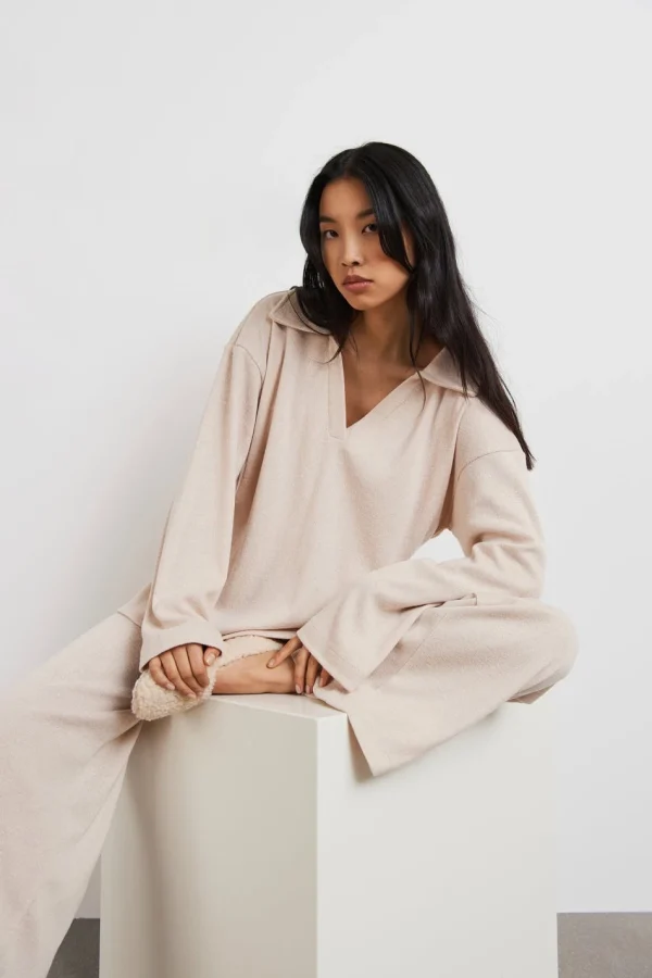 mode Gina Tricot Nina Lounge Sweater Beige Melange 1
