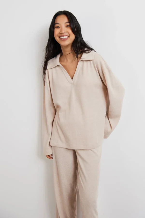 mode Gina Tricot Nina Lounge Sweater Beige Melange 3