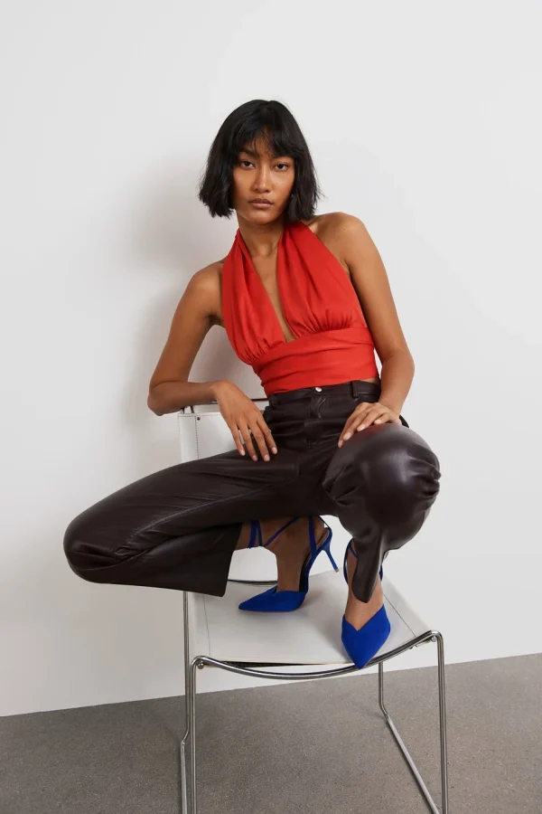 Gina Tricot Cindy Satin Top Fiery Red nouvelle saison 1