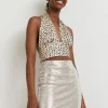 Gina Tricot Cindy Satin Top Beige/spot authentiques 10