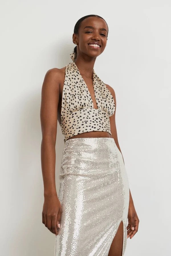 Gina Tricot Cindy Satin Top Beige/spot authentiques 1