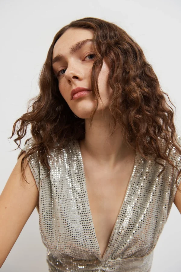 Gina Tricot Crissy Top Silver en france 3