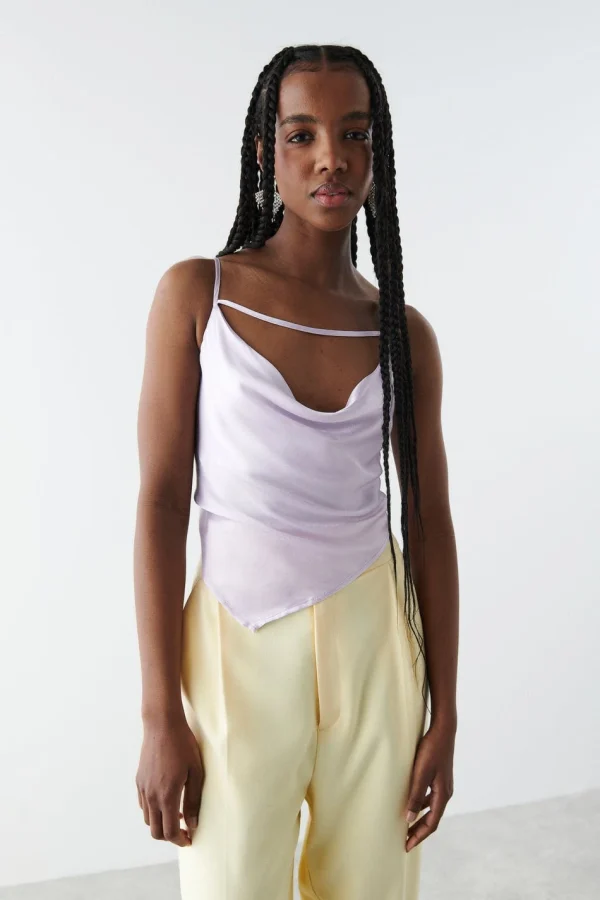 Gina Tricot Amelie Cowlneck Singlet Orchid excellente qualité 1
