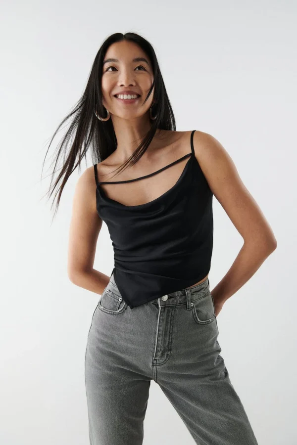 Gina Tricot Amelie Cowlneck Singlet Black soldes 3