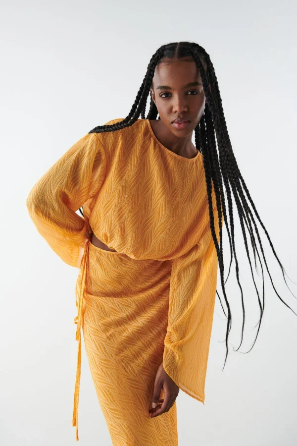 solde en ligne Gina Tricot Alejandra Blouse Harvest Pumpkin 1