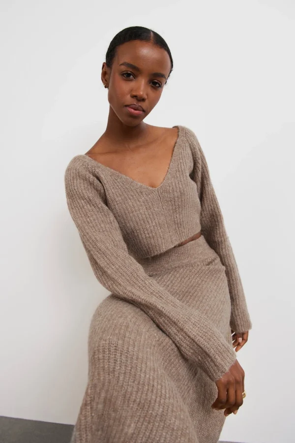 solde en ligne Gina Tricot Claudia Knitted Top Brown 1