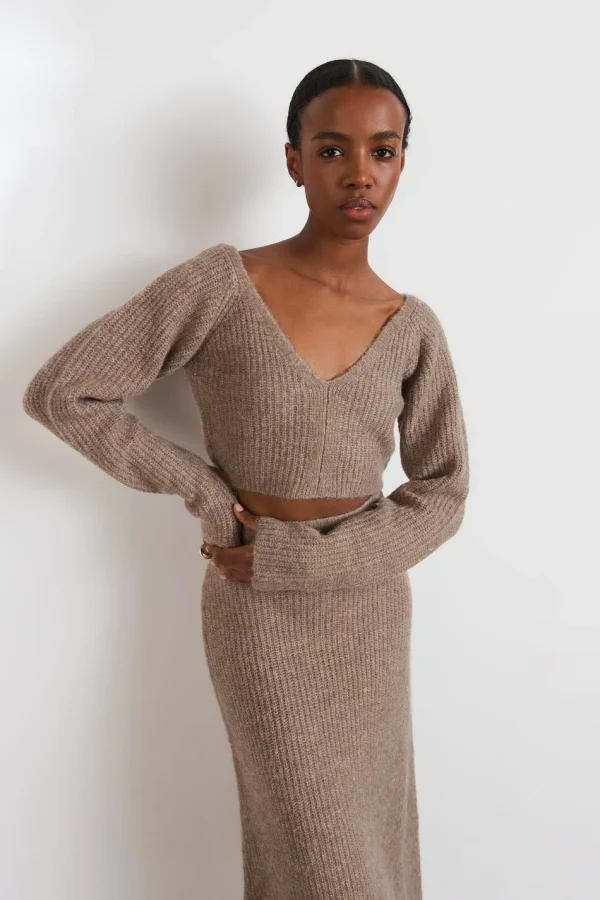 solde en ligne Gina Tricot Claudia Knitted Top Brown 3