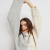 Gina Tricot Fia Knitted Sweater W White/grey magasin paris 8
