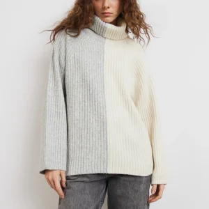 Gina Tricot Fia Knitted Sweater W White/grey magasin paris 6