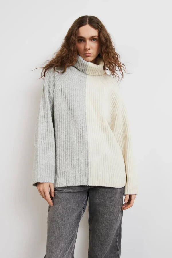 Gina Tricot Fia Knitted Sweater W White/grey magasin paris 3