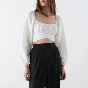 exclusivement disponibles Gina Tricot Frida Cropped Top Offwhite 6