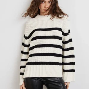 Gina Tricot Alba Knitted Sweater White/black à prix imbattables 6