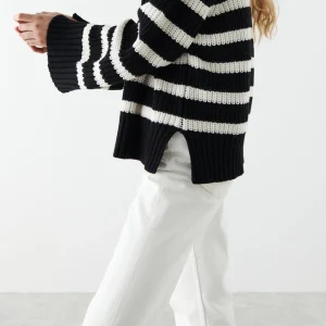acheter Gina Tricot Alba Knitted Sweater Black/white 6