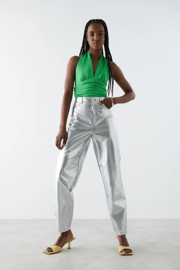 Gina Tricot Vendela Top Green ﻿soldes 3