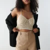 magasin en ligne france Gina Tricot Sierra Crochet Top Light Beige 8