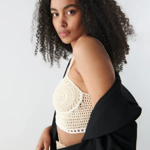 magasin en ligne france Gina Tricot Sierra Crochet Top Light Beige 6
