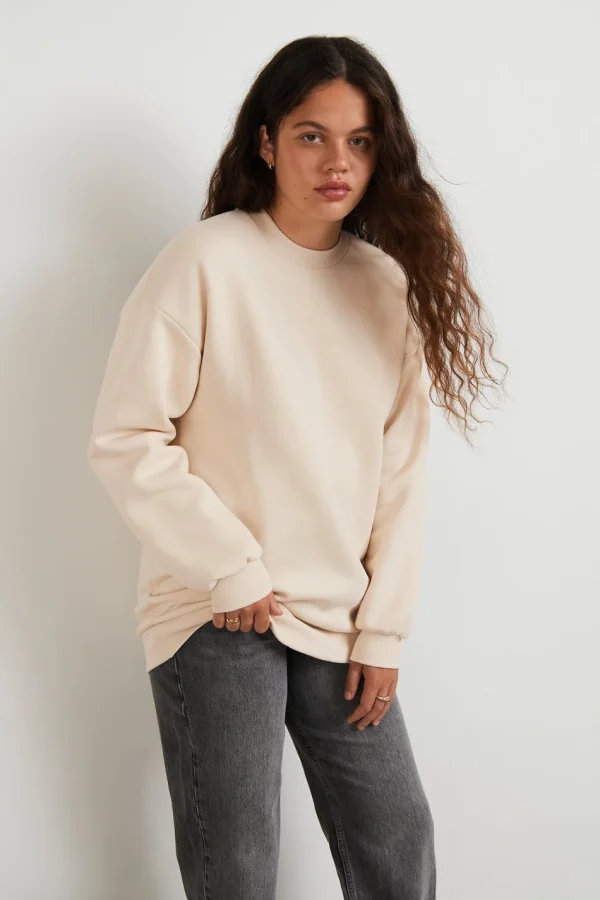 mode Gina Tricot Basic Long Sweatshirt Whitecap Gray 3
